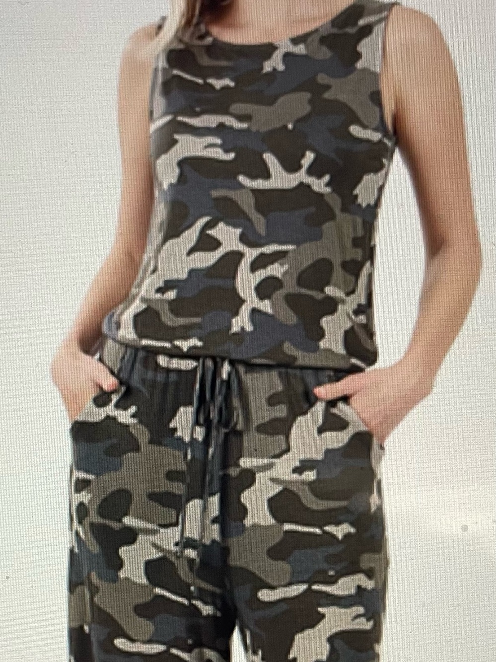 New. Camouflage Sleeveless jumpsuit
